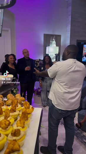 This is how you do a 50th birthday party! My guy Carlos had all his frat bros come out and support him on this milestone! His wife Tanzee set up the whole ordeal and you know Cheftonytone.com had to throw down in the kitchen! We had : Fresh Seasonal Fruit tray Crisp Veggie with ranch Caprese bites Million Dollar mac Deviled eggs Black eyed peas salad Brussels sproutsFried chicken sliders Jerk Turkey meatballs Wings (grilled) buffalo & Honey bbqSoul muffinRoasted cauliflower Make sure you book no