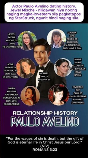 1030PM Actor Paulo Avelino dating history.Jewel Mische - niligawan niya noong naging magka-loveteam