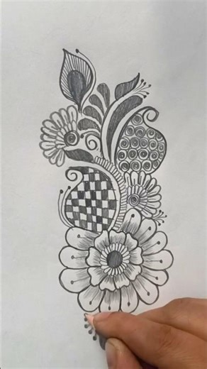 Mehndi drawing step by step||very easy pencil mehndi drawing||#mehendi