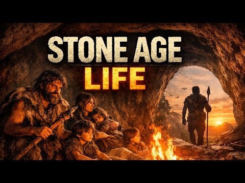 A Day in the Life of a Stone Age Family | Prehistoric Human Survival| Stone age life