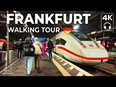 FRANKFURT 🇩🇪 Central Station, Arrival, Tracks, Food Court, Info Point | 4K Walking Tour (Binaural)