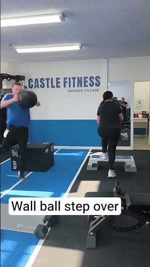wall balls step over. calories burning exercise improve lower back strength and anaerobic fitness