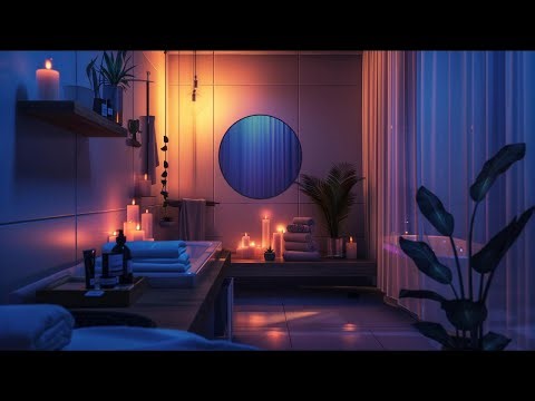 3 Hours Cozy Bathroom Ambience | Soft Dripping Water & Candlelight Relax