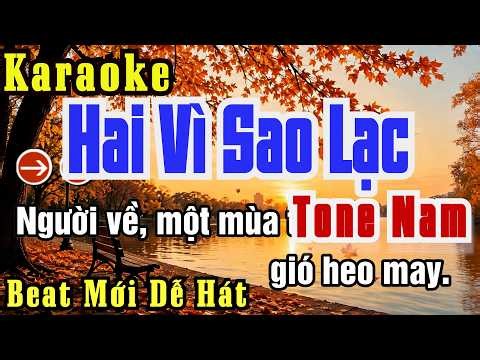 Karaoke Hai Vì Sao Lạc Tone Nam - Beat Mới Dễ Hát