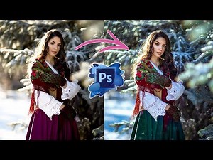 Winter Portrait Photoshop Tutorial, blue and yellow tones
