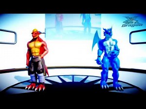 MMD Exveemon and Delga dragon