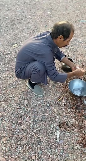 Outdoor Activity Pouring a Milky Substance