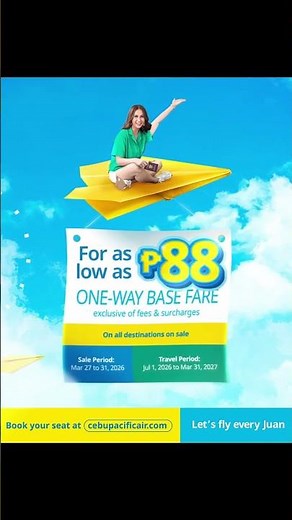 Cebu Pacific Super Seat Fest (750K On-Sale Seats) Digital Ad Q1 2026 15s (Philippines) [ST] #Shorts