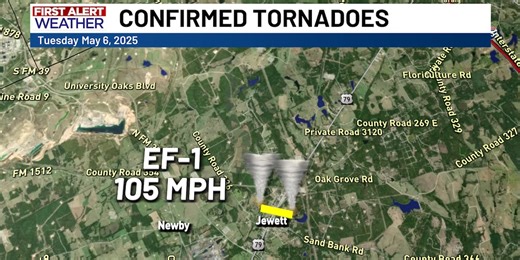 Four tornadoes confirmed from Tuesday’s storms in Central Texas
