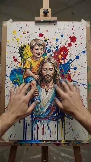 Jesus Christ Carrying a Child | Beautiful Christian Canvas Painting ✝️👶🎨