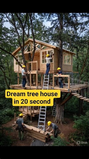 Forest Treehouse Build |Minimalist Wooden Tree house 🌲🌲 #timelapse #dreamhome #building #build