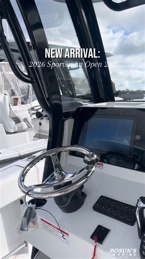 The 2026 Sportsman Open 232 has landed! Smooth ride, bold look, and all-around perfection. Available now at Bosun’s Marine! 🛥️⚓ • • • • • #bosunsmarine #capecod #newarrival #dealership #boatsforsale | Bosun’s Marine Cape Cod
