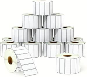 BETCKEY - 3" x 1" (76 mm x 25 mm) UPC Barcode & Address Labels Compatible with Zebra & Rollo Label Printer,Premium Adhesive & Perforated [16 Rolls, 22000 Labels]