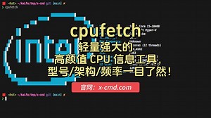 📥 cpufetch - 轻量强大的高颜值 CPU 信息工具， 型号/架构/频率一目了然！