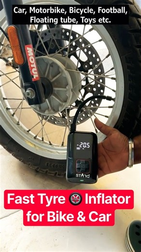 Fast Portable Tyre Inflator for Bike & Car - Cordless Air Pump