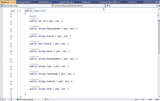 Code Adventure AH on Instagram: "C# Entity Model: Room Class Breakdown I explain the Room class in C# step by step. You’ll learn how each property works, why attributes like [Key] are used, and how this model can be applied in real-world applications such as chat systems, user rooms, or data management systems. This video is helpful for: ✔ Beginners learning C# ✔ Developers working with Entity Framework ✔ Anyone wanting clean and readable model design Watch till the end to understand how to stru