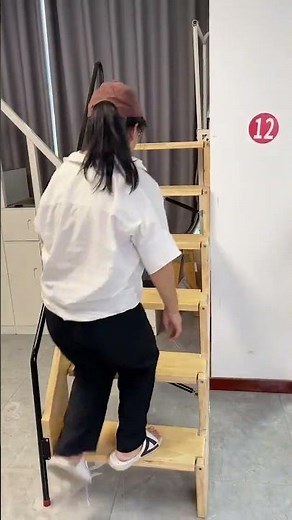 SpaceAider Wall-Mounted Folding Step ladder stairs- The Ultimate Space-Saving Solution