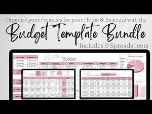 Budget Spreadsheet Template Bundle - Google Sheets, Excel Spreadsheet Budgeting Family and Business