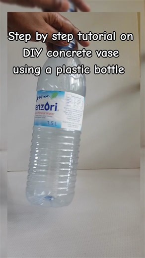 DIY Concrete Vase Tutorial Using Plastic Bottle