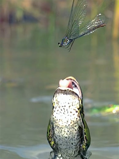 Sticky tongue, this frog hunts dragon flies. Dragon flies are known to have the most sophisticated flying techniques. #frog #dragon #fly