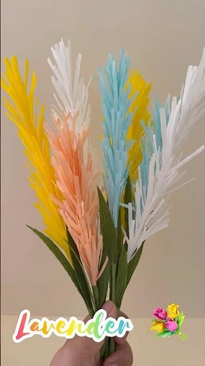 How To Make Lavender Flower With Crepe Paper #shorts #diy #lavender der