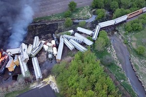 Train in Iowa Hauling Hazardous Materials Derails, Catches Fire