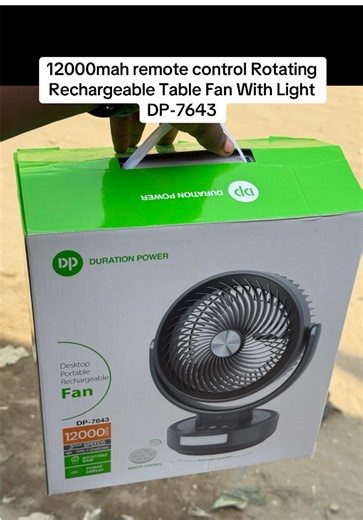 Rechargeable Table Fan with Remote Control DP-7643