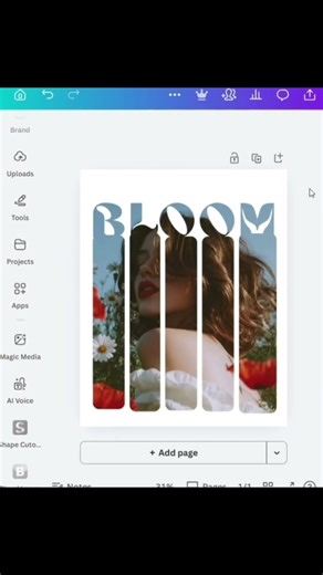 turning a simple photo into a magazine-style layout with bold typography, masking,