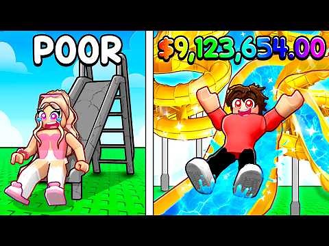 Spending $100,000 To Build The BIGGEST WATER SLIDE In Roblox...