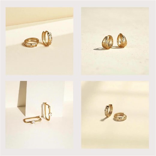 Gold Huggie Hoop Earrings Sterling Silver With Cubic Zirconia Rhodium 18K Gold Plated - Etsy