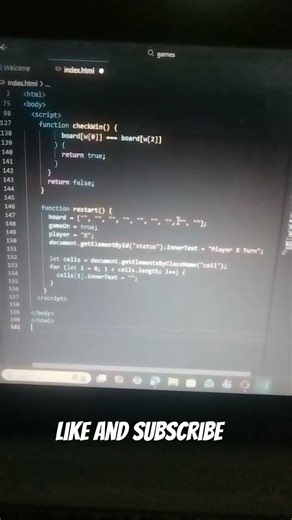 Tic Tac games use in html and JavaScript code ❣️❣️❣️ #1000subscriber #viral #100kview ❤️❤️