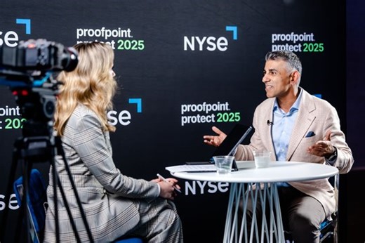 Proofpoint's leading platform is evolving to solve the #collaboration and #datasecurity challenges of the emerging #agenticworkspace. During #ProofpointProtect 2025, our CEO, Sumit Dhawan, sat down with the New York Stock Exchange to share how we're helping organizations empower their people while embracing #AI securely and productively. | Proofpoint