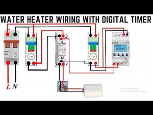 WATER HEATER WIRING WITH DIGITAL TIMER