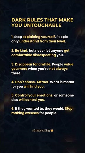 6 Dark Rules That Make You Untouchable - Psychology Facts
