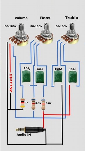 volume bass treble control circuit diagram || how to make bass treble #bass #shorts #facts