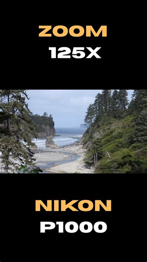 Ruby Beach, Washington 🌊 | Aerial Zoom In & Out-Nikon P1000 #shorts