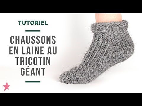 TUTORIEL TRICOT | Chaussons en Laine au Tricotin Géant