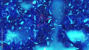 Loop animation soft blue gradient and glowing liquid red hot lava texture dynamic abstract background 4K footage Stock Video