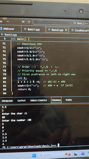 Fifth day of coding in C++ #coding #learning #song #music