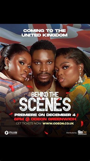 The wait is over! I officially present to you the teaser of BEHIND THE SCENES! United Kingdom!! Get ready for the premiere of #BehindTheScenesthemovie at ODEON cinema, Greenwich on the 4th of December, 8pm prompt. Get your tickets now at: www.odeon.co.uk Nigeria!! We have you on lockdown, 12th of December is the date!!! #BehindTheScenesthemovie will be in all cinemas nationwide. Proudly distributed by @filmoneng. Please my darling fans, kindly share this teaser — you don’t want to miss this! ❤️ 