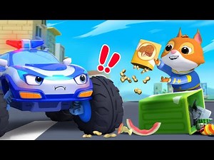 Who Threw the Trash Around?🚔| Police Car, Garbage Truck | Monster Truck | Kids Songs | BabyBus