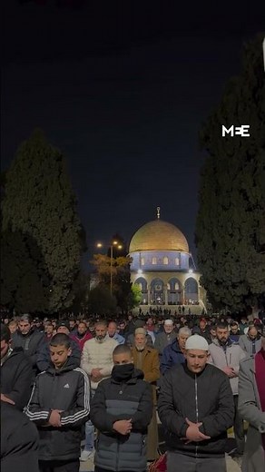 Palestinians perform tarawih prayers at Al-Aqsa Mosque