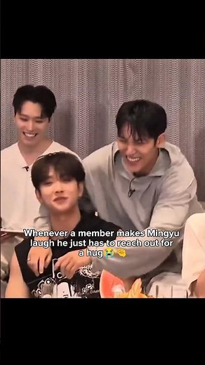 Mingyu instantly hug members when he laughs😭#mingyu#joshua#seventeen#shorts#youtubeshorts#carat#dk