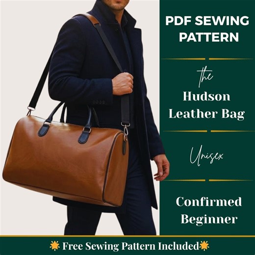 Travel Duffle Bag Sewing Pattern | Leather Weekender DIY (PDF Download) - Etsy