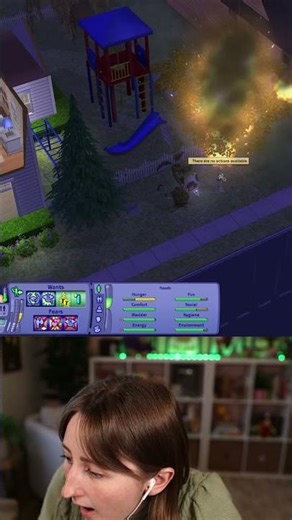 the TREE caught on fire??? #sims2