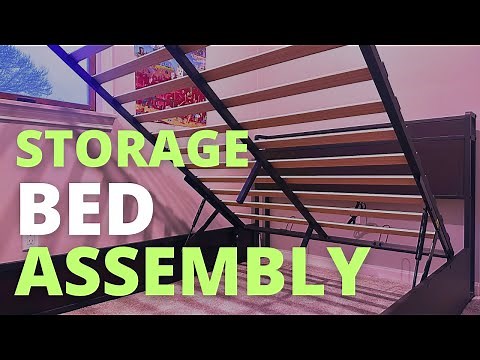 AMERLIFE Lift Up Storage Bed Frame Assembly | Askil Lift Up Bed Frame | Industrial Style Bed Frame