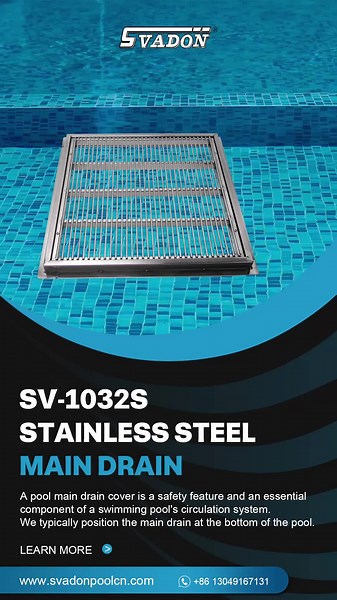 Svadon Main Drain SV-1032S Stainless steel square main drain for swimming pool, with high quality stainless steel material! Flow rate 850 L/min. #poolmaindrain #stainlesssteelmaindrain #squaremaindrain #poolfitting #guanya #svadon