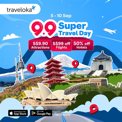 Super deals await on 9.9: Flights, Hotels, Attractions at unbeatable prices on Traveloka! | Traveloka Singapore