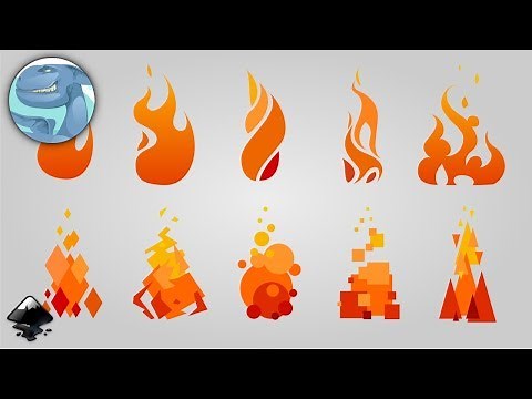 Set of simple fires. Speed art in Inkscape.