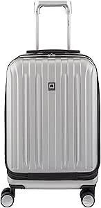 DELSEY PARIS Titanium Hardside Expandable Luggage with Spinner Wheels Carry-On Luggage, Silver, Carry-On 19 Inch